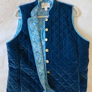 Nicoblu blue velvet vest